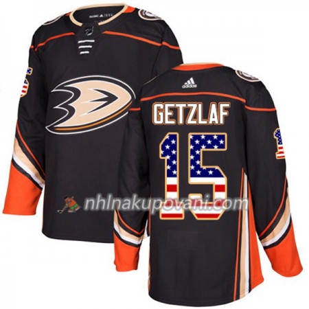 Anaheim Ducks Dresy Ryan Getzlaf 15 2017-2018 USA Flag Fashion Černá Adidas Authentic - Pánské